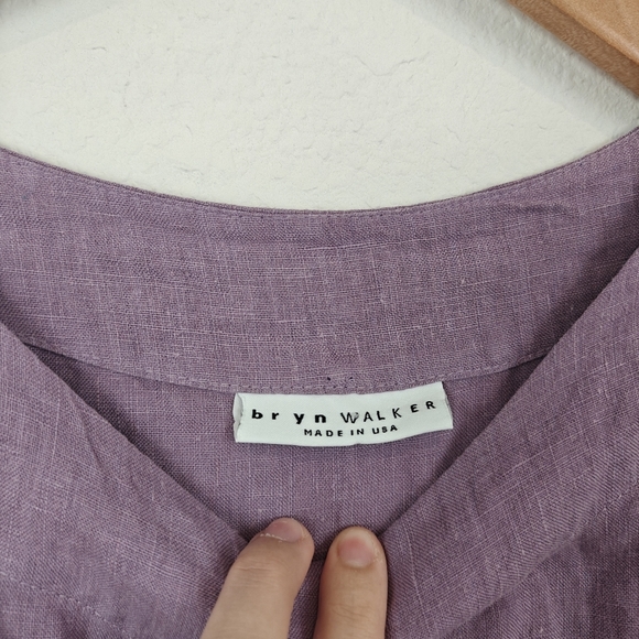 Bryn Walker 100% Linen Tunic Shift Mini Dress Lilac Size 2XS Women's - Picture 5 of 11